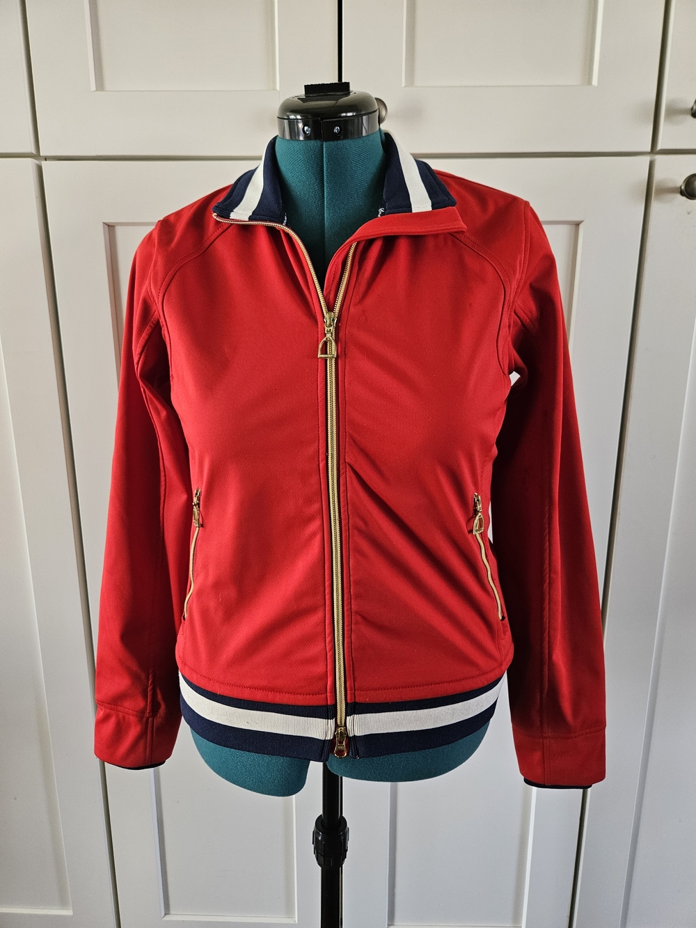 Ariat Red Bomber Jacket with Navy & White Trim